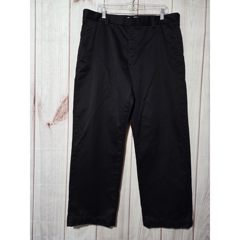 Gap Mens Black Chino Pants 100% Cotton Straight Leg Flat Front 38x30